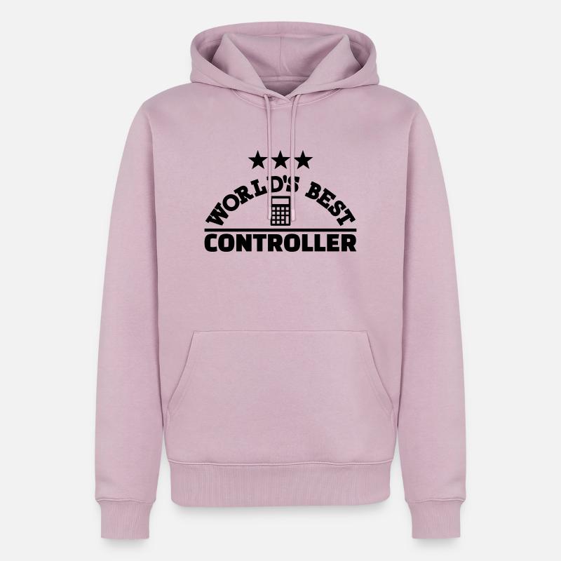 Controller - Sweat à capuche Premium bio Homme - rose poudré