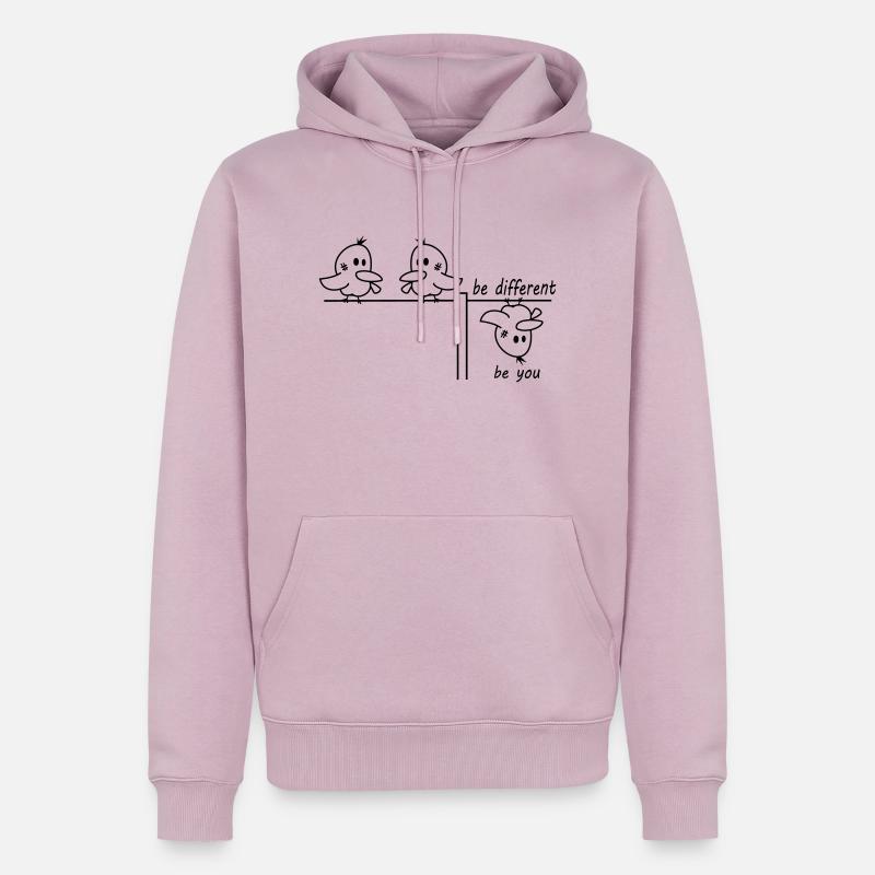 be different be you Vogel - Männer Premium Bio Hoodie - Altrosa
