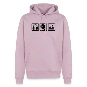 DJ - Sweat à capuche Premium bio Homme - rose poudré - Devant - Nico (187cm)