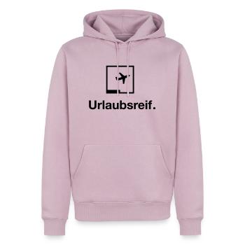Urlaubsreif - Männer Premium Bio Hoodie - Altrosa - Vorne - Nico (187cm)