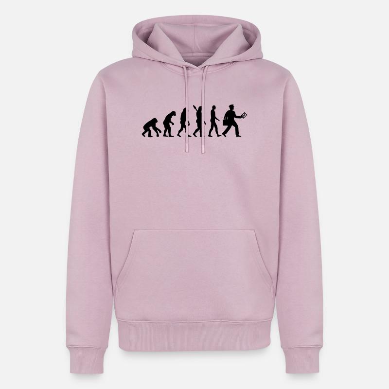 Evolution Facteur - Sweat à capuche Premium bio Homme - rose poudré
