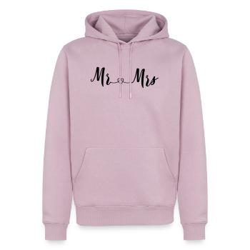 mr_and_mrs_2_hearts - Sweat à capuche Premium bio Homme - rose poudré - Devant - Nico (187cm)