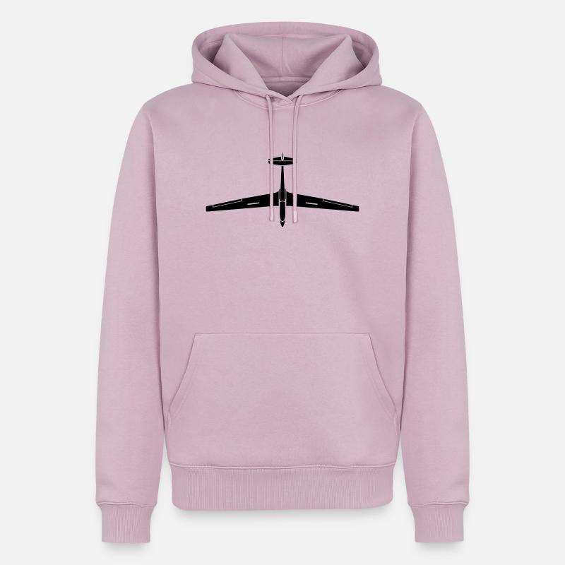 ask 13 planeurs plan - Sweat à capuche Premium bio Homme - rose poudré