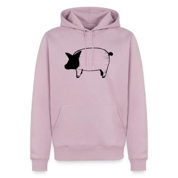 Pig Pigs Pigs Animal Animals Vector 6 - Men’s Premium Organic Hoodie - dusky pink - Front - Nico (187cm)