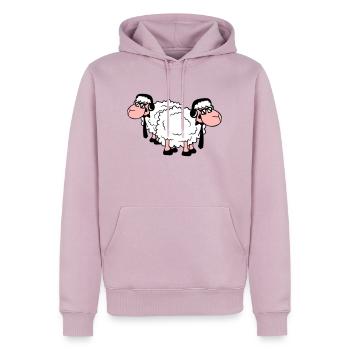 2 mouton lunettes de soleil musique fête DJ équipe amis - Sweat à capuche Premium bio Homme - rose poudré - Devant - Nico (187cm)