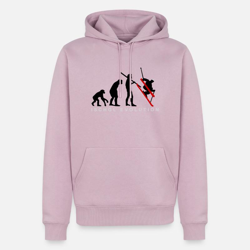 Ischgl Ski Evolution - Sweat à capuche Premium bio Homme - rose poudré