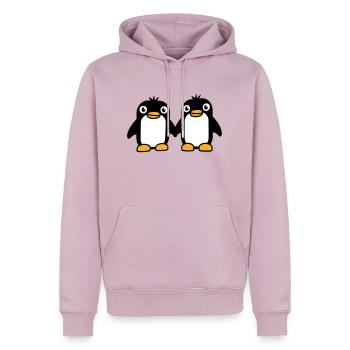 2 Pinguine Pärchen Händchen haltenverliebt Freunde - Männer Premium Bio Hoodie - Altrosa - Vorne - Nico (187cm)