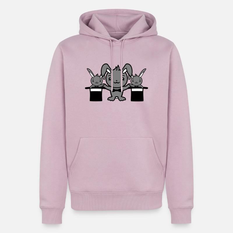 Hasen Zauberer Zylinder Hut Kinder 2 Babys zaubern - Männer Premium Bio Hoodie - Altrosa