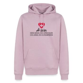 Ärztin - Männer Premium Bio Hoodie - Altrosa - Vorne - Nico (187cm)