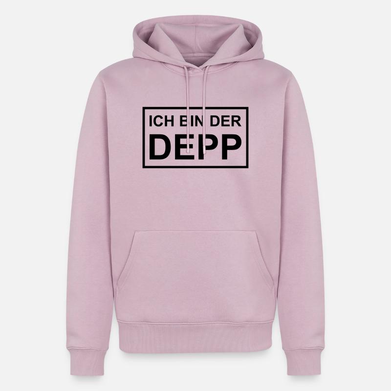 Ich bin der Depp - Schild - Männer Premium Bio Hoodie - Altrosa