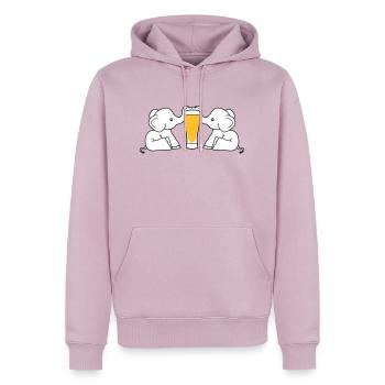 paar team 2 freunde crew alkohol elefant bier saug - Männer Premium Bio Hoodie - Altrosa - Vorne - Nico (187cm)