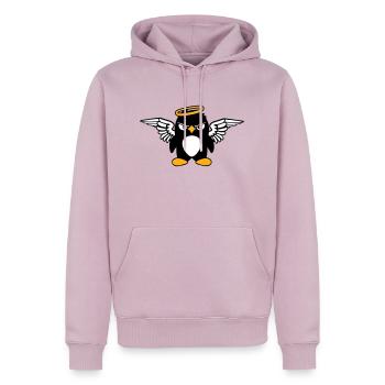 Pinguin Engel Flügel Heiligenschein Heilig fliegt - Männer Premium Bio Hoodie - Altrosa - Vorne - Nico (187cm)