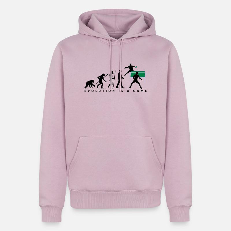 evolution_tischtennisspieler_102012_a_3c - Männer Premium Bio Hoodie - Altrosa
