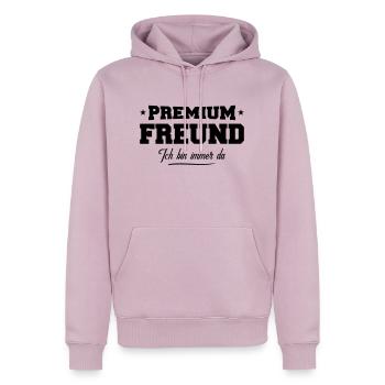 freund premium - Männer Premium Bio Hoodie - Altrosa - Vorne - Nico (187cm)