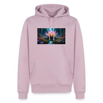 Lotus Blossom - Men’s Premium Organic Hoodie - dusky pink - Front - Nico (187cm)