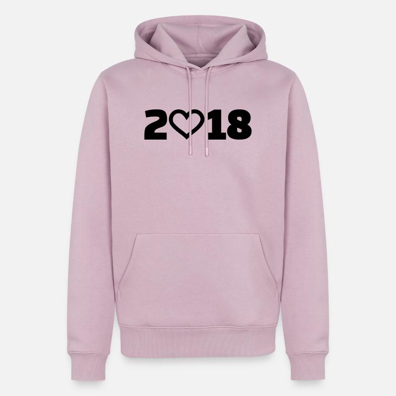 2018 - Sweat à capuche Premium bio Homme - rose poudré