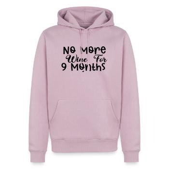Plus de vin pendant 9 mois - Sweat à capuche Premium bio Homme - rose poudré - Devant - Nico (187cm)