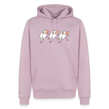Trois moutons marchant Happy Pride 3 Friends Team - Sweat à capuche Premium bio Homme - rose poudré - Devant - Nico (187cm)