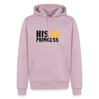 Sa princesse - Sweat à capuche Premium bio Homme - rose poudré - Devant - Nico (187cm)