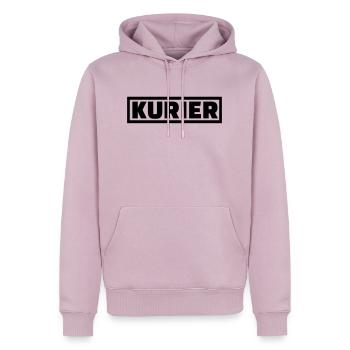 Kurier - Männer Premium Bio Hoodie - Altrosa - Vorne - Nico (187cm)