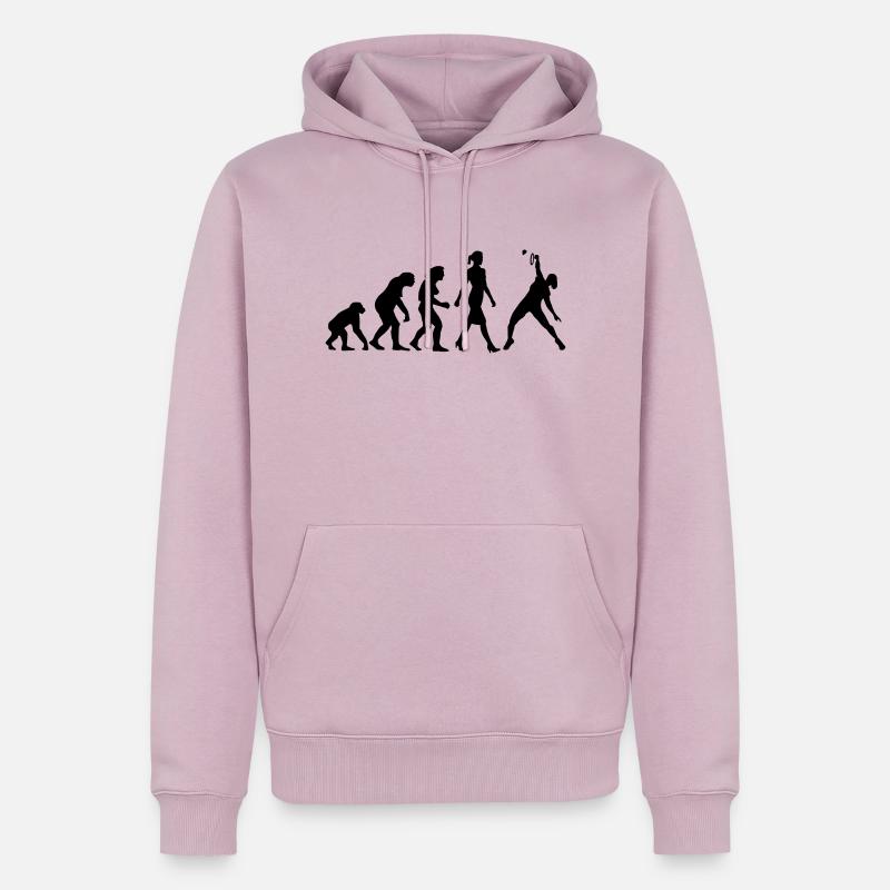evolution_badminton_spielerin_b_1c - Männer Premium Bio Hoodie - Altrosa