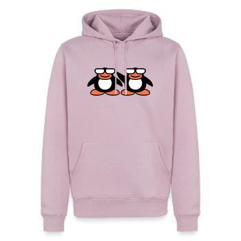 2 Pinguine Nerd Hornbrille Geek Schlau Team Crew - Männer Premium Bio Hoodie - Altrosa - Vorne - Nico (187cm)