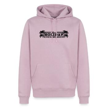 holiday_crew_member_f1 - Sweat à capuche Premium bio Homme - rose poudré - Devant - Nico (187cm)