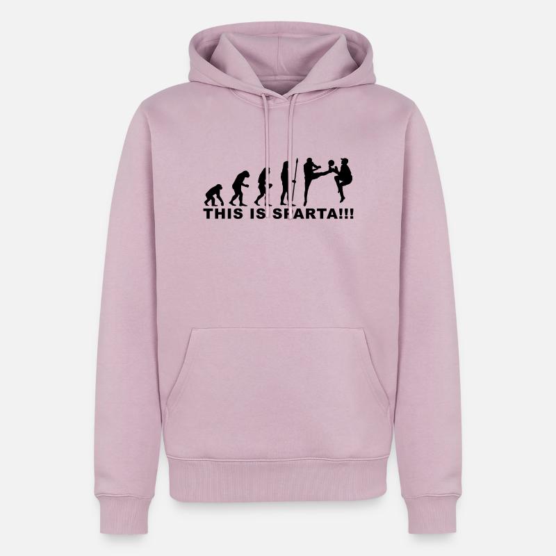 evolution_soccer2 - Sweat à capuche Premium bio Homme - rose poudré