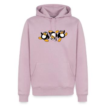 Drei Breakdance Pinguine Tanzende Party Spaß Musik - Männer Premium Bio Hoodie - Altrosa - Vorne - Nico (187cm)