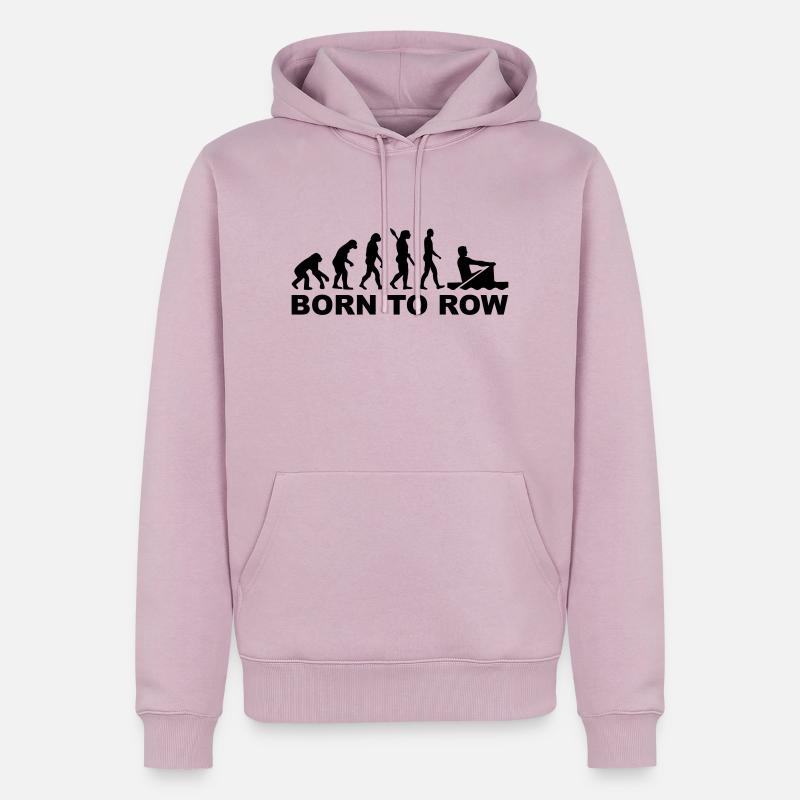 Évolution Aviron - Sweat à capuche Premium bio Homme - rose poudré