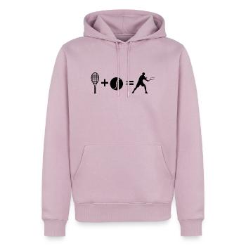 tennis - Sweat à capuche Premium bio Homme - rose poudré - Devant - Nico (187cm)