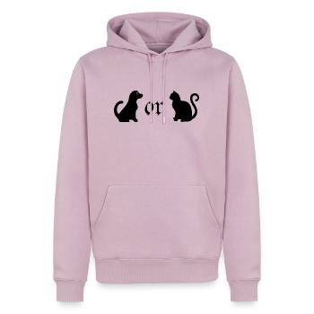 Chat, chat, animal, animal domestique, animal domestique - Sweat à capuche Premium bio Homme - rose poudré - Devant - Nico (187cm)