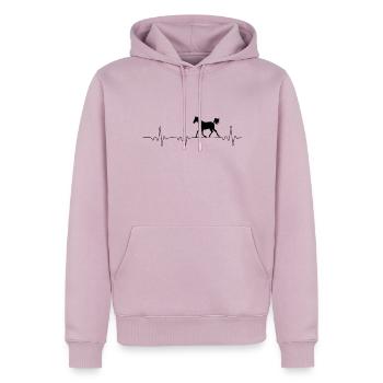 Heartbeat Cheval Herzschlag Pferd - Sweat à capuche Premium bio Homme - rose poudré - Devant - Nico (187cm)