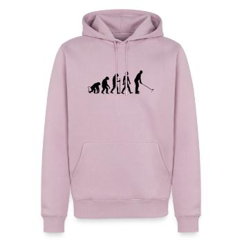 Evolution Golf - Men’s Premium Organic Hoodie - dusky pink - Front - Nico (187cm)