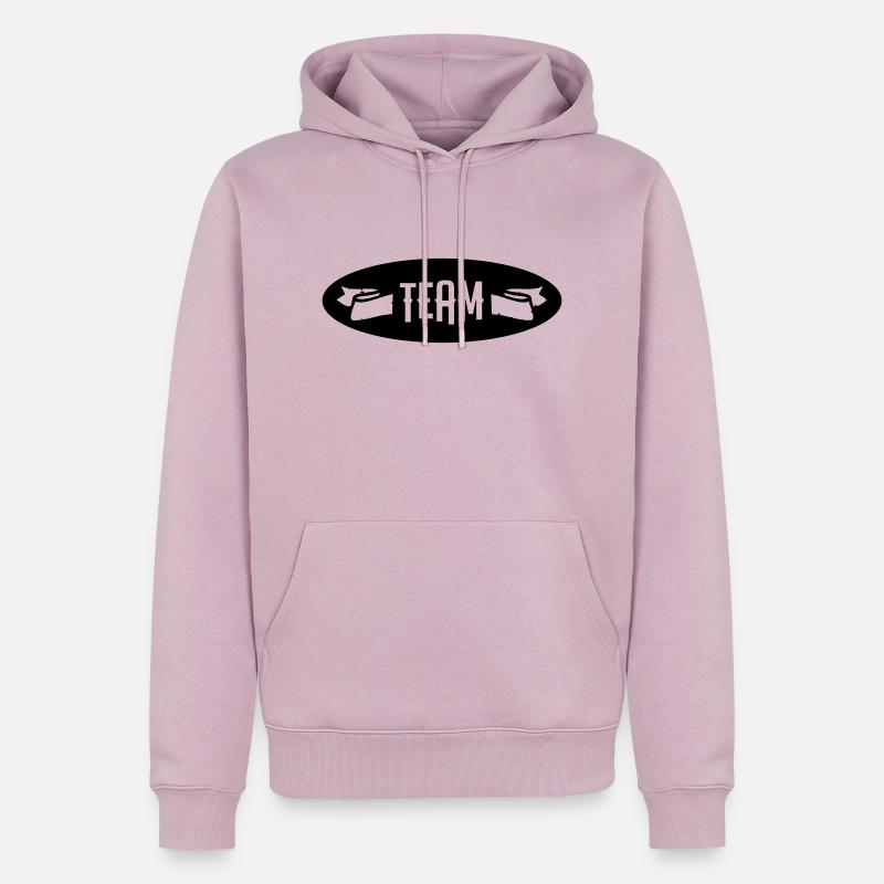 équipe - Sweat à capuche Premium bio Homme - rose poudré