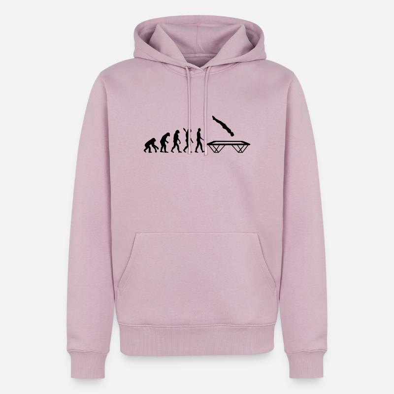 Evolution Trampoline - Sweat à capuche Premium bio Homme - rose poudré