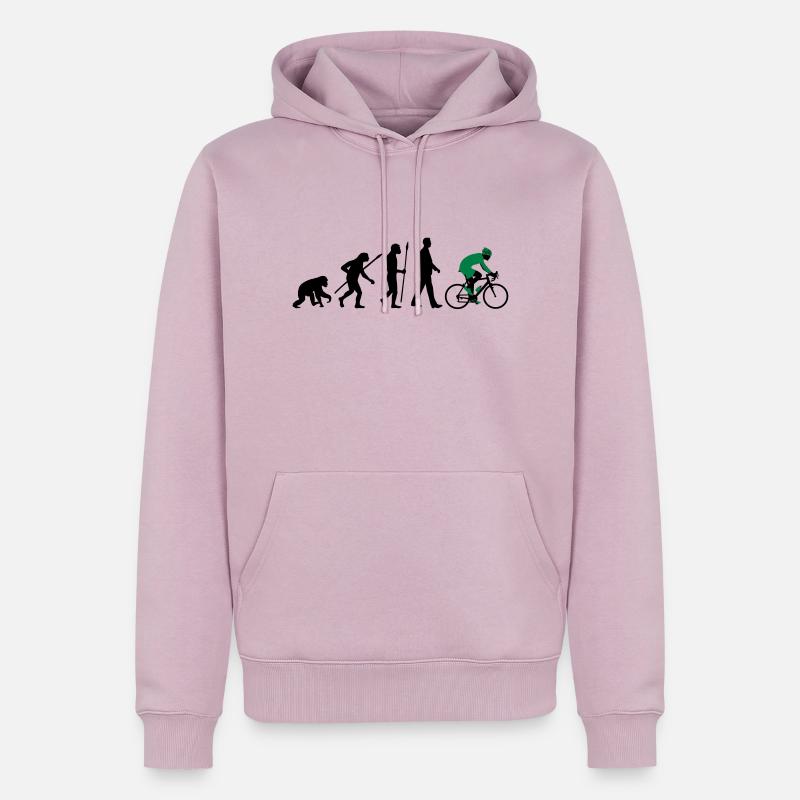evolution_radfahrer_052012_d_2c - Sweat à capuche Premium bio Homme - rose poudré