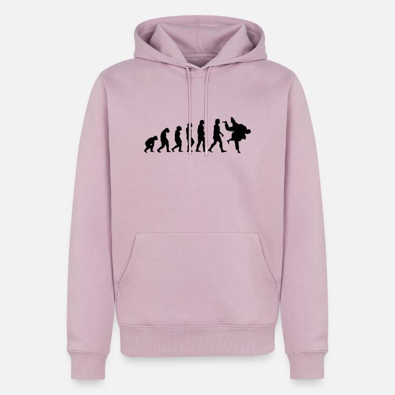 Evolution du judo - Sweat à capuche Premium bio Homme - rose poudré