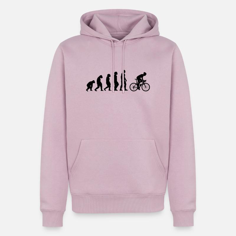 Évolution et cyclisme - - Sweat à capuche Premium bio Homme - rose poudré