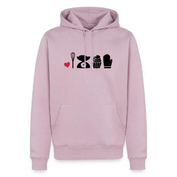 faire cuire au four - Sweat à capuche Premium bio Homme - rose poudré - Devant - Nico (187cm)