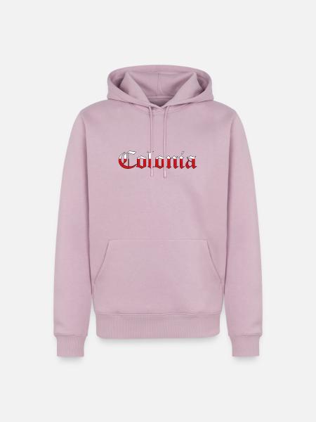 "Colonia" Rot-Weiss [Old English Text MT] - Männer Premium Bio Hoodie - Altrosa
