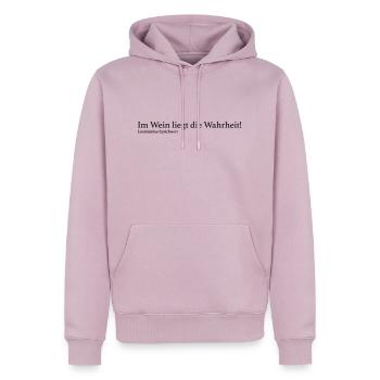 Im Wein liegt die Wahrheit! - Männer Premium Bio Hoodie - Altrosa - Vorne - Nico (187cm)