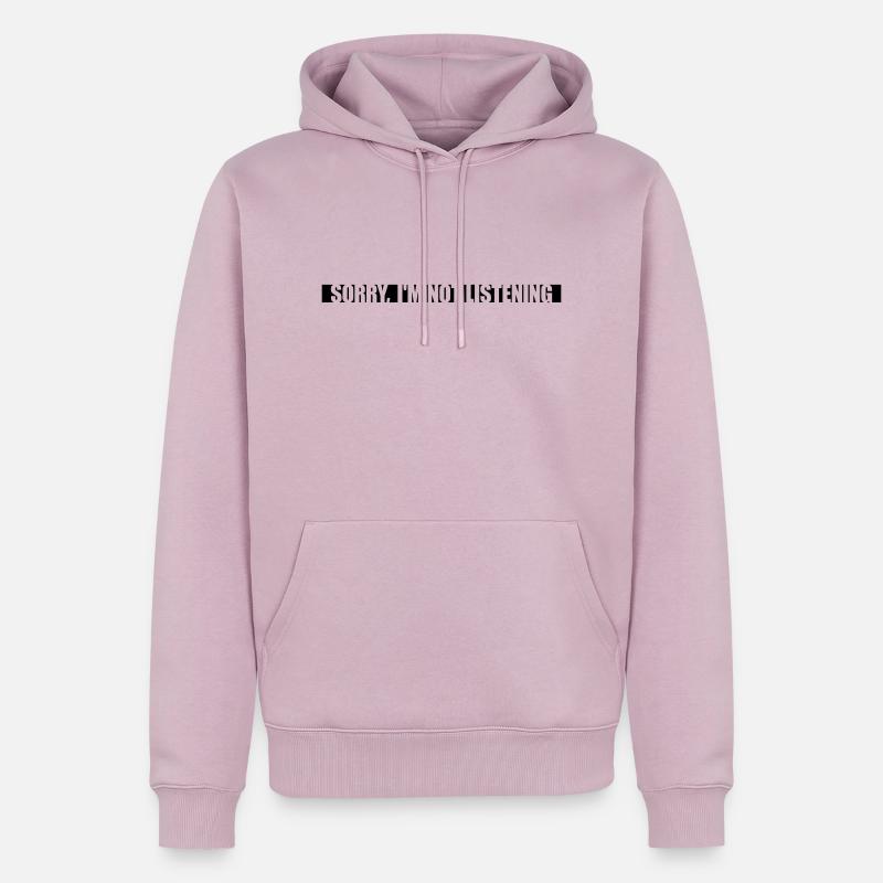 désolé de ne pas écouter - Sweat à capuche Premium bio Homme - rose poudré