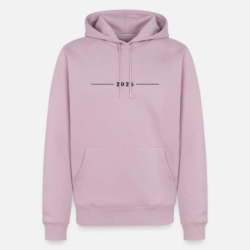 2026 - Sweat à capuche Premium bio Homme - rose poudré