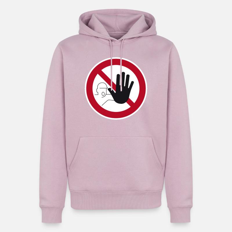 Panneau d'interdiction d'accès - Sweat à capuche Premium bio Homme - rose poudré