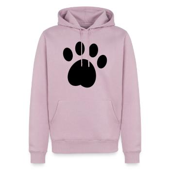 Hundepfote – Minimalistisches Design für Hundefans - Männer Premium Bio Hoodie - Altrosa - Vorne - Nico (187cm)
