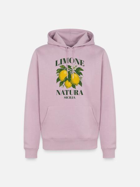 Italienisches Zitronenmotiv – Sicilia Vintage Look - Männer Premium Bio Hoodie - Altrosa