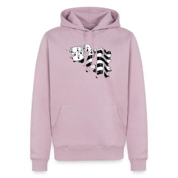 Bretagne - Sweat à capuche Premium bio Homme - rose poudré - Devant - Nico (187cm)