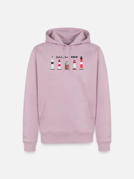 Sylt , List Ost +West, Hörnum, Kampen und Kampen - Männer Premium Bio Hoodie - Altrosa