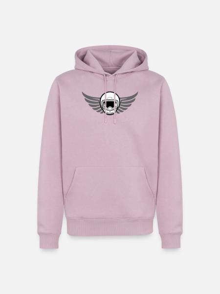 Motocross Motorradhelm mit Flügel - Männer Premium Bio Hoodie - Altrosa